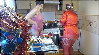 Happy New Year - Erotic New Years Eve Cooking In A Thong And Beautiful Lingerie