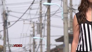 Anna Anjo seduces Japanese lover with her mouth then rides him wild and hard