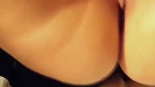 Striptease dancer in black dress showing her pussy
