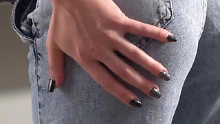 MILF Secretary in High Weist Jeans Teases Her Nice Butt