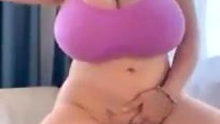 Curly Light-haired Futa PLUMPER Stretches and Taunts on Webcam