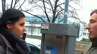 Super skinny German teen makes street sex casting
