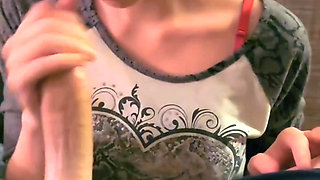 Amateur 18 yo babe finishes a thick cock for first time on camera