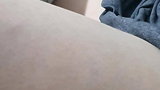 Step mom shows her pussy while step son has a big erection