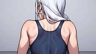 Waifu Amateur Teen POV Office Swimwear Tease & Close-up Boss Blowjob (1m Tease)