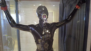 Mz20 - the Girl in Latex Clothing Locked in a Glass Room