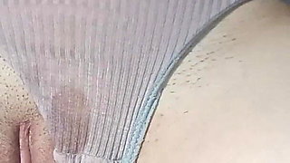 Korean Woman Sits on Top of a Cock with Her Narrow Slit, Creampie and Wet Panties