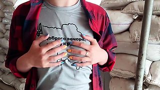 Kinky petite girl plays with her nipples outdoors.