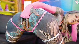 Monster COCK BUTT reaming greedy trippy HIPPIE bitch