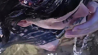 Outdoor Blowjob by the Sea From a Horny Stranger on the Nudist Beach