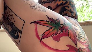 Smooth ass Latin woman anal masturbating in chatroom
