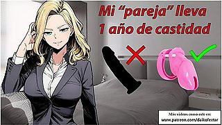 My Partner Has Been Chastity For Years. We Use Dildo, His Cock Is No Longer Needed. Erotic Story