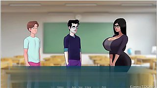 Sexnote - Ms. Mia Part 3 - Teacher Suck Students Dick Annd Swallows His Cum With Mia Khalifa And Car Toon