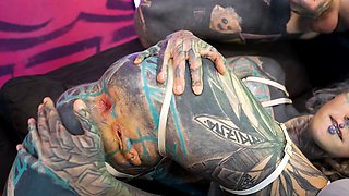 Dual rectal insertion, squirting orgasms and muddy deepthroat threesome