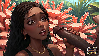 Sultry Ebony Likes Gullet Orgy on a Tropical Paradise While Her Paramour Gives Her Amazing XXX, Soddening Her in