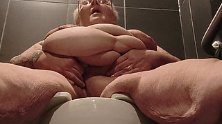 In the Public Bathroom Whore Gets Naughty Will She Get Caught?