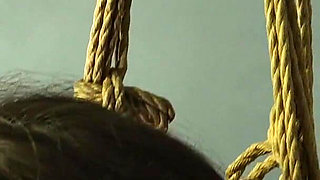 Trembling Orgasms Slave Mila at the Mercy of Multiple Orgasms in Suspended Rope Bondage