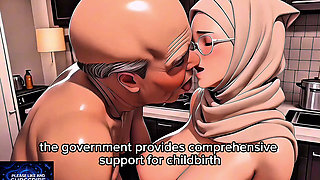 Hijab girl sex with many men to pregnant couple times - 3d hentai