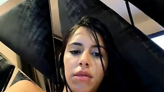 Big boob brunette masturbates on webcam