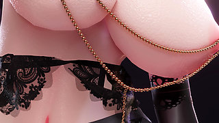 32, [mmd] Big Duck Duck - Arrogant Dance Abracadabra Black Silk Pantyhose Sexy Underwear Breast Chain Anal Plug Double Hole Thrusting