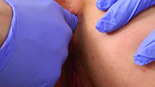 Mature gyno Exam - Hot MILF Lenny gyno exam, anal speculum examination + vaginal irrigation