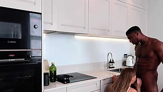 Sexy African beauty gives interracial blowjob on hidden cam