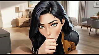 AI step sister is sucking your dick in the morning