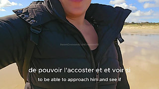 French Wife HUNTING for a Stranger on the Beach (I Sucked a Kitesurfer) - Catrine Croissant