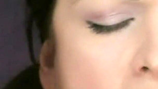 Brunette Babe Fingers Her Hairy Pussy to Climax