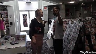 Lily Rader Takes BBC at Gloryhole - Deep Throat Slut