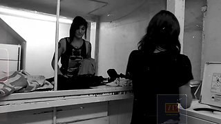 Classic Two Skinny Brunettes Love Lesbian Strapon Sex