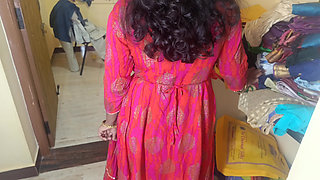 Housewife Showing Cute Breast for Her Step Stepbrother