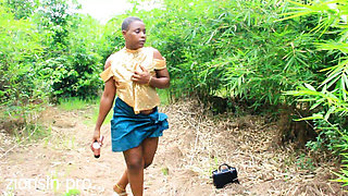 Sex Addict Teen Caught in Bush by Farmer - Outdoor Doggy Style with Big Ass Black Girl