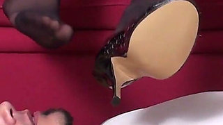 Foot worship 153 black pantyhose