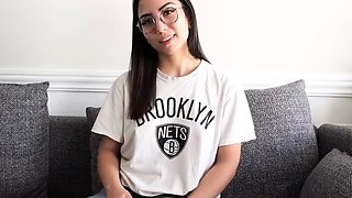Close up teen foot worship