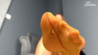 Sniff My Soles and Cum Like a Real Slut! - Pantyhose Domination with Slut Training and Jerk off Instruction with Miss Adrastea