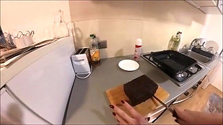 He licked the cream off her hard nipples and tight pussy.