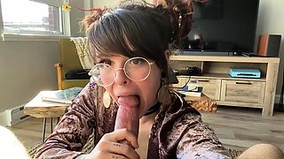 Brunette Wife Webcam Blowjob Handjob Cumshot