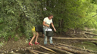 Raw Hardcore Sex in Kitchen, Bath and Outdoors