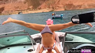 Hot BFFs Ride Cocks On Boat And Deliver Wild Outdoor Cumshot Group Sex Spectacle With Haley Re