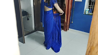 Viral Video of a Hot Desi Bhabhi Putting on a Saree