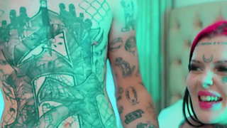 Tattooed Girls in a Rough Foursome - Gaping Anal, ATM & POV