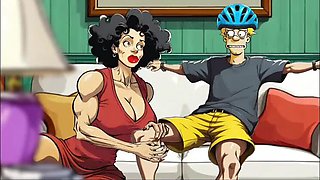 American MILF Cheats: Cartoon Blowjob While Husband at Work