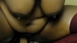 Riding Monster Dildo Squeezing My Huge Boobs