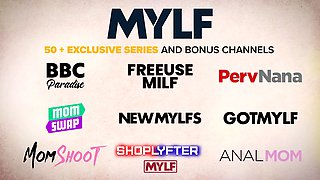 Mylf - Horny Blonde cougar opens up her cunny lips and instructs nerdy dude to decently lick her clittie