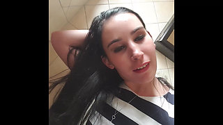 Slut Films How She Pisses in Toilet, Licks Toilet Seat, Rubs Pussy