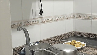 Step Daughter Cooks Dinner with Step Dad, Things Get Saucy and Start to Sizzle in the Kitchen