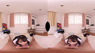 Japanese students explore bed POV in sensual VR