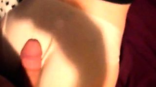 Cum on her panties - amateur CFNM fun