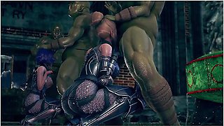 Female Knight Lose To Monster Ork - Episode.26 With Car Toon